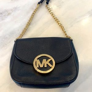 Michael Kors black leather mini handbag/crossbody